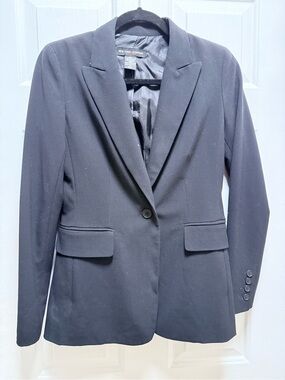 New York & Company Black Tailored Single-Button Blazer